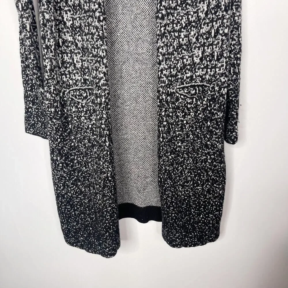 Athleta Small Gray Black Ombre Wythe Wool Cashmere Cardigan Sweater Coat Pocket